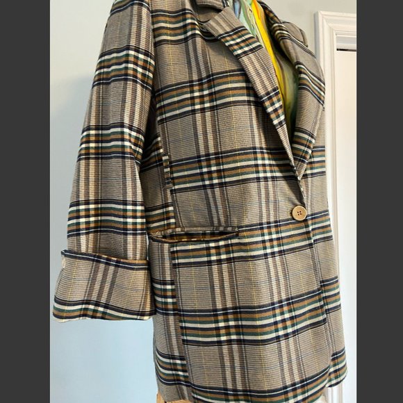 Plaid Blazer & Belt Bag Set – Women's Medium - Picture 11 of 13
